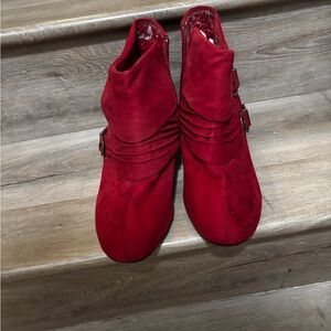 Elegant Red Women's Ankle Boots